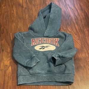 Reebok Kids Charcoal Hoodie with Red Logo